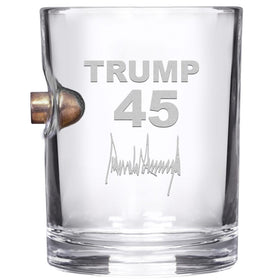 Donald Trump 45 Whiskey Glass #45 w/ Real Bullet