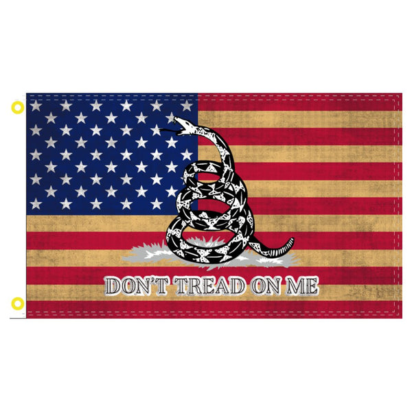 American Don't Tread on Me (Tea Stained) 3'x5' Flag