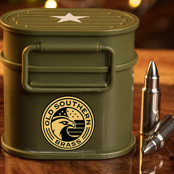 Bullet Whiskey Drink Chillers (Stainless Steel) with Tactical Military-Style Carrying Case